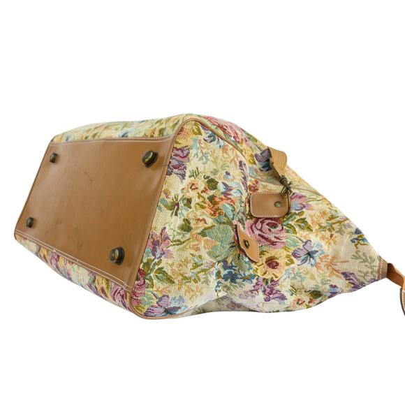 Vintage Rose Tapestry LEISURE ADVANTAGE Travel Bag Luggage Overnight Bag - Picture 5 of 9